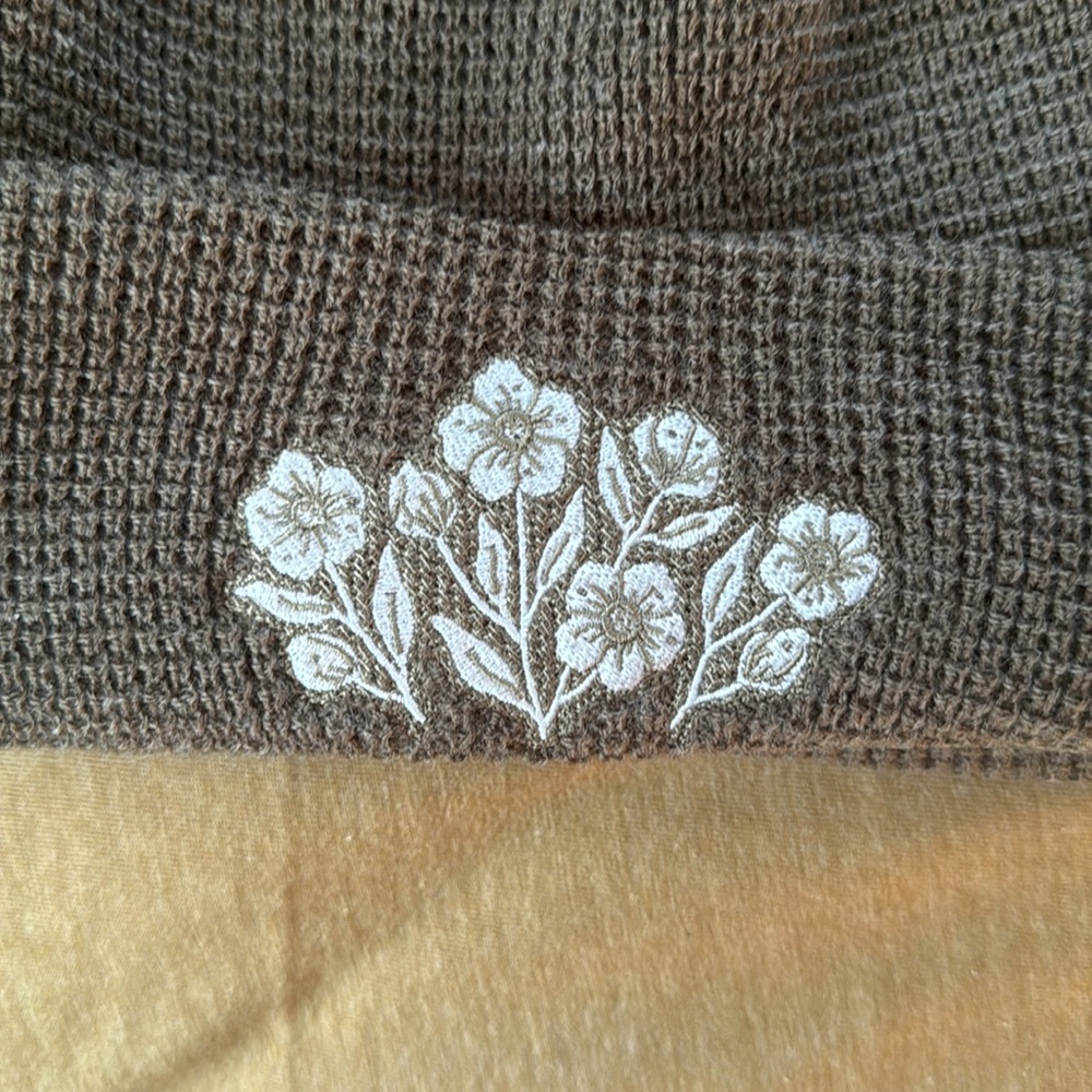 Flower Patch Gray/Green Beanie - image 2